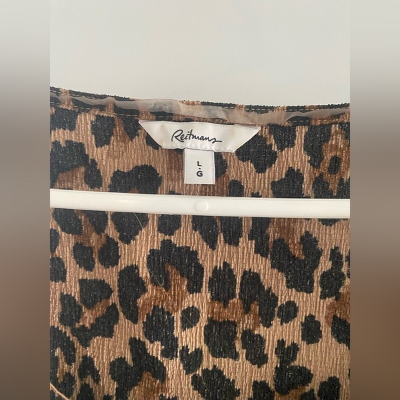Reitmans Brown Leopard Print Blouse - Picture 4 of 6
